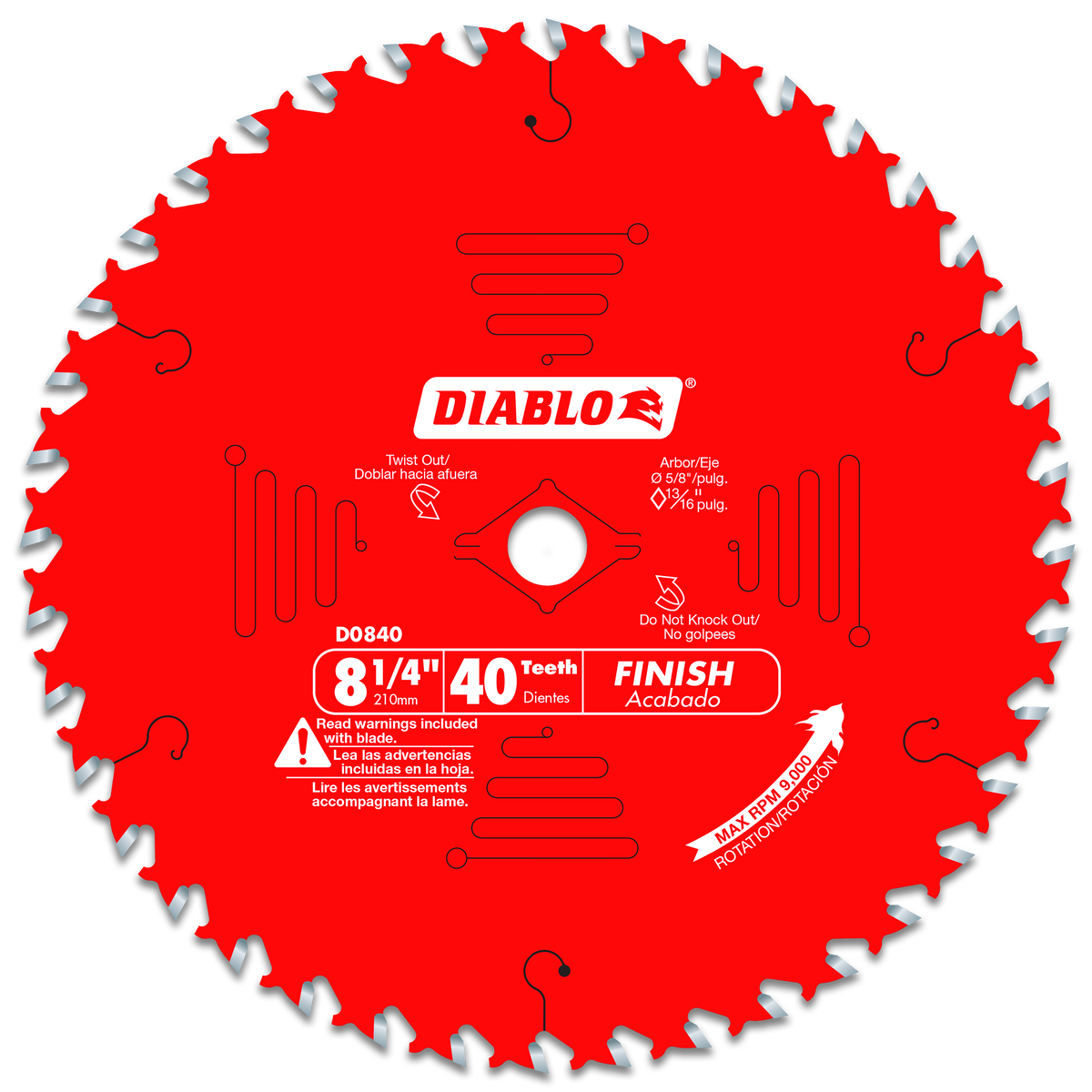 Diablo D0840X 8-1/4" x 40-Teeth Finishing Saw Blade for Wood