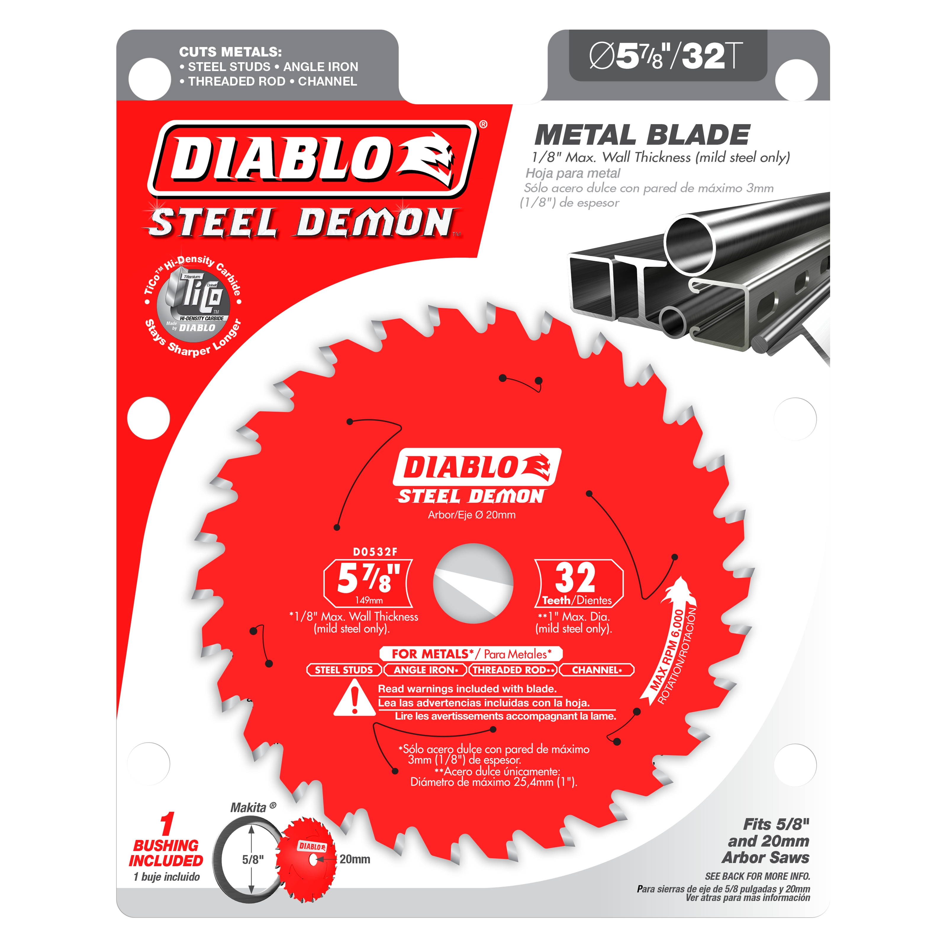 Diablo D0532F 5-7/8" x 32-Teeth Steel Demon™ Saw Blade for Medium Metal