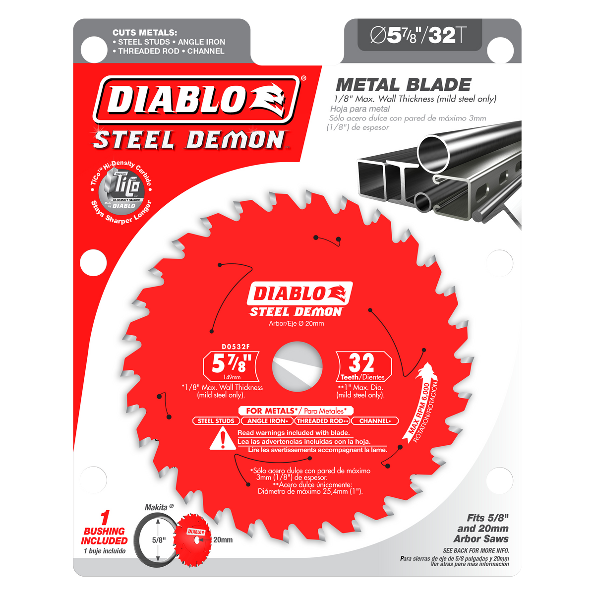 Diablo D0532F 5-7/8" x 32-Teeth Steel Demon™ Saw Blade for Medium Metal