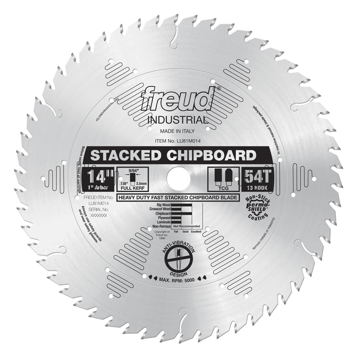 Freud LU81M014 14" Heavy Duty Stacked Chipboard Blade