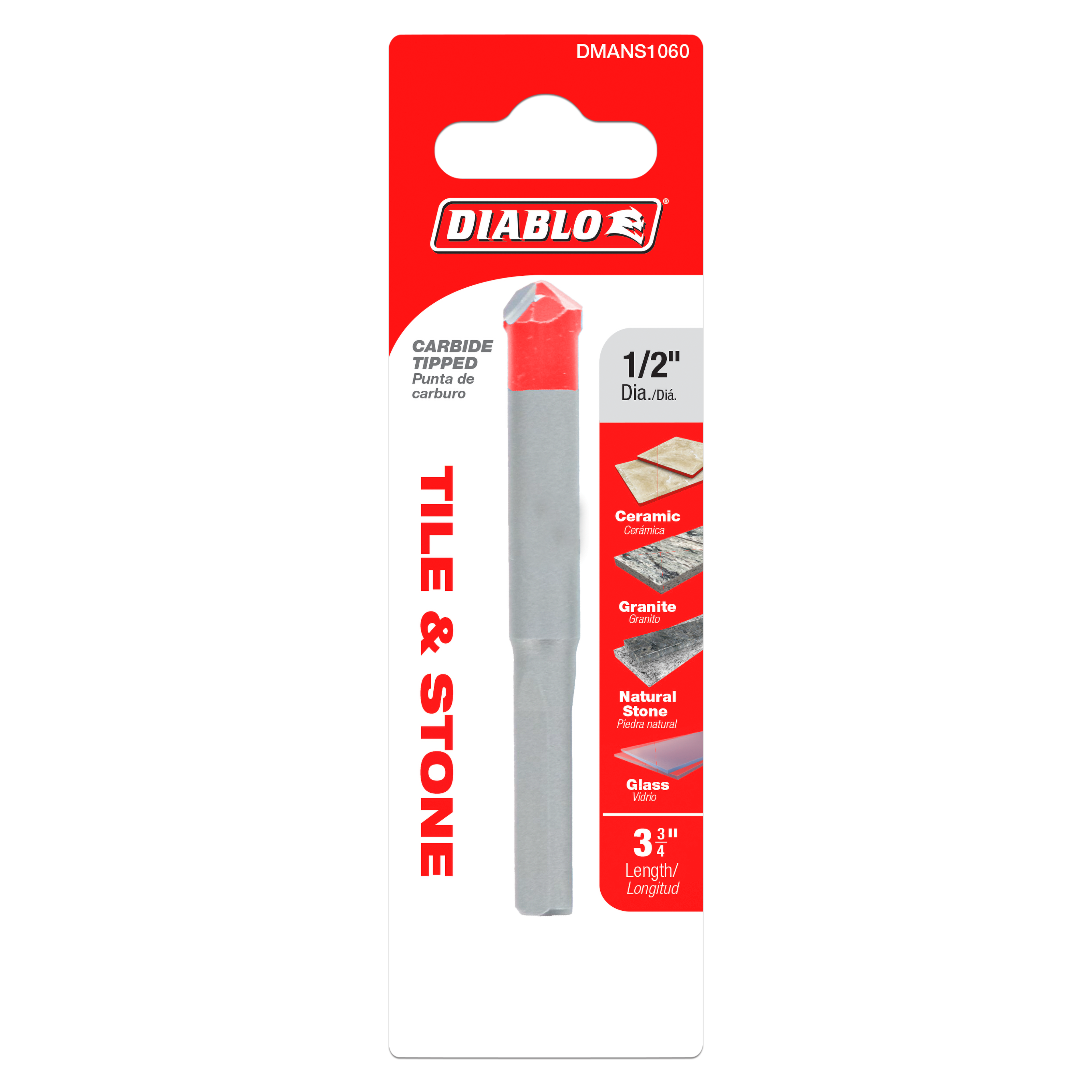 Diablo DMANS1060 1/2" Carbide-Tipped Drill Bit for Tile & Stone