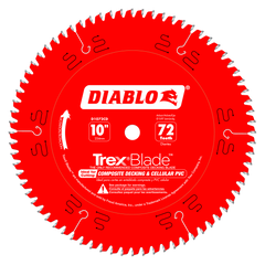 Diablo D1072CD 10" x 72-Teeth TrexBlade™ Saw Blade for Composites and Plastic