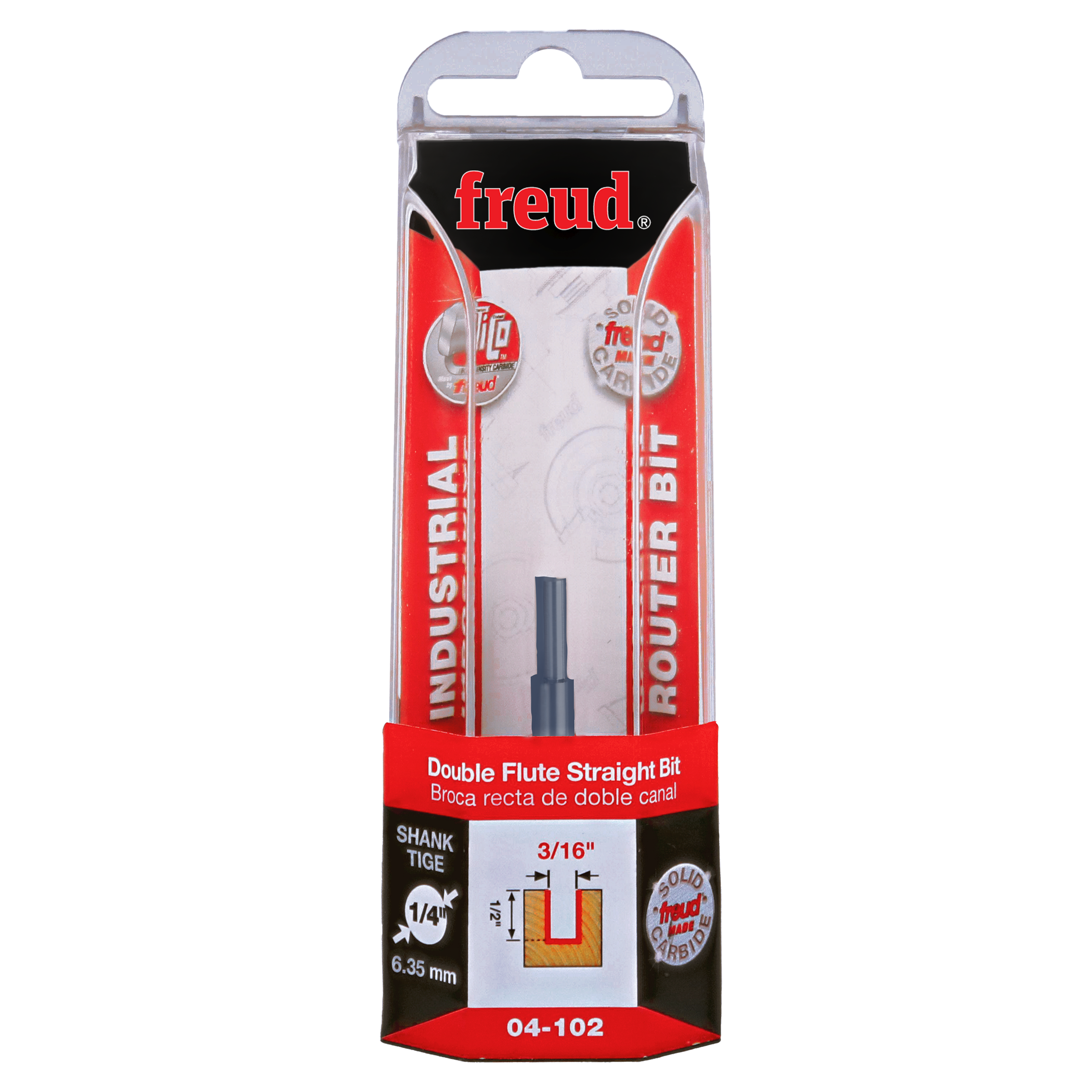 Freud 04-102 3/16" (Dia.) Double Flute Straight Bit