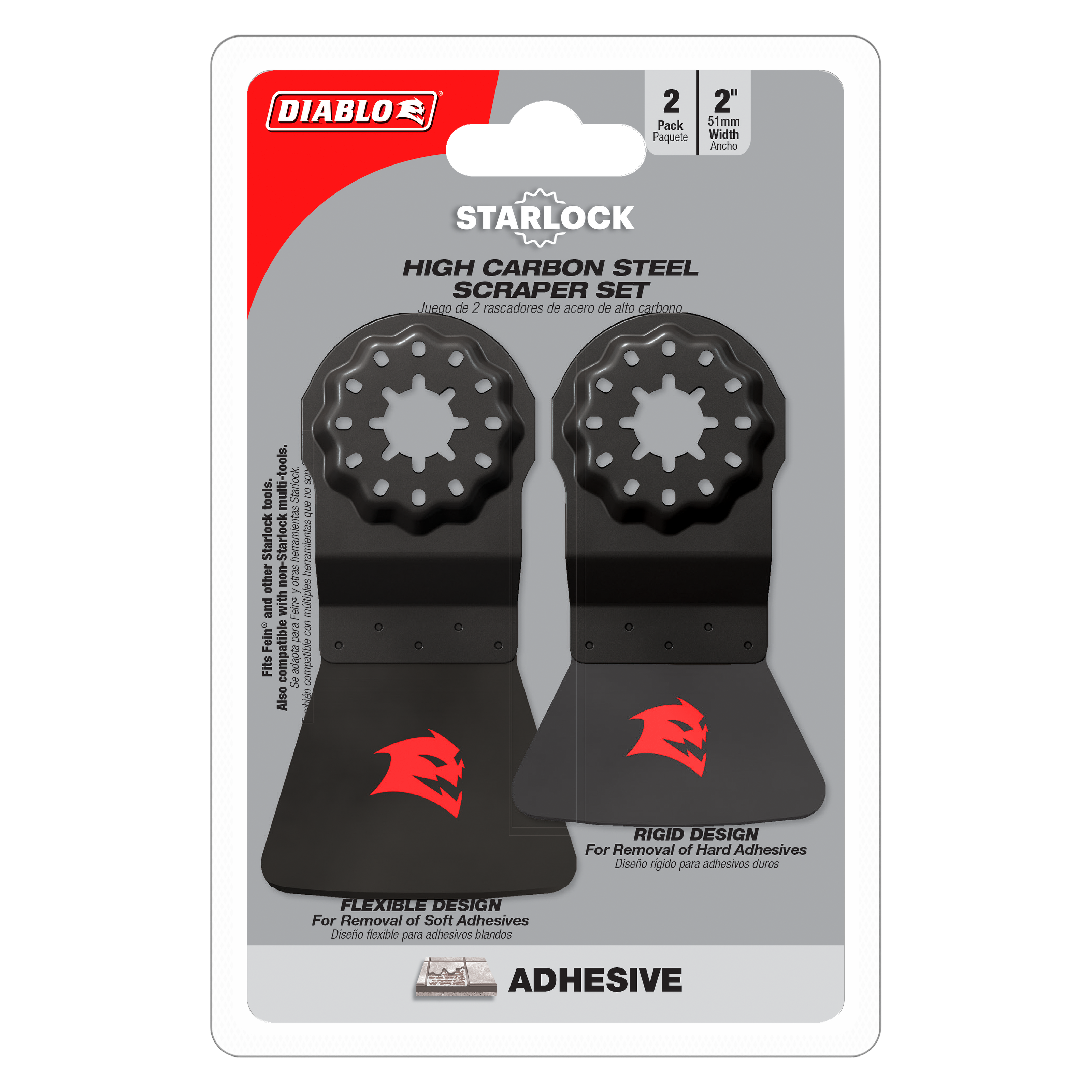 Diablo DOSSCRP2 Starlock High Carbon Steel Oscillating Scraper Set for Adhesive Removal