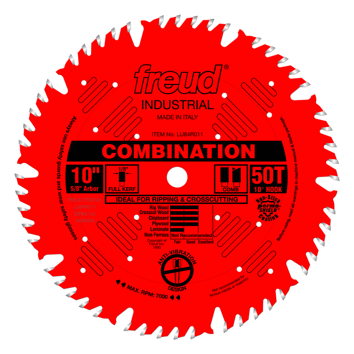 Freud LU84R011: 10" x 50 Tooth Combination Blade
