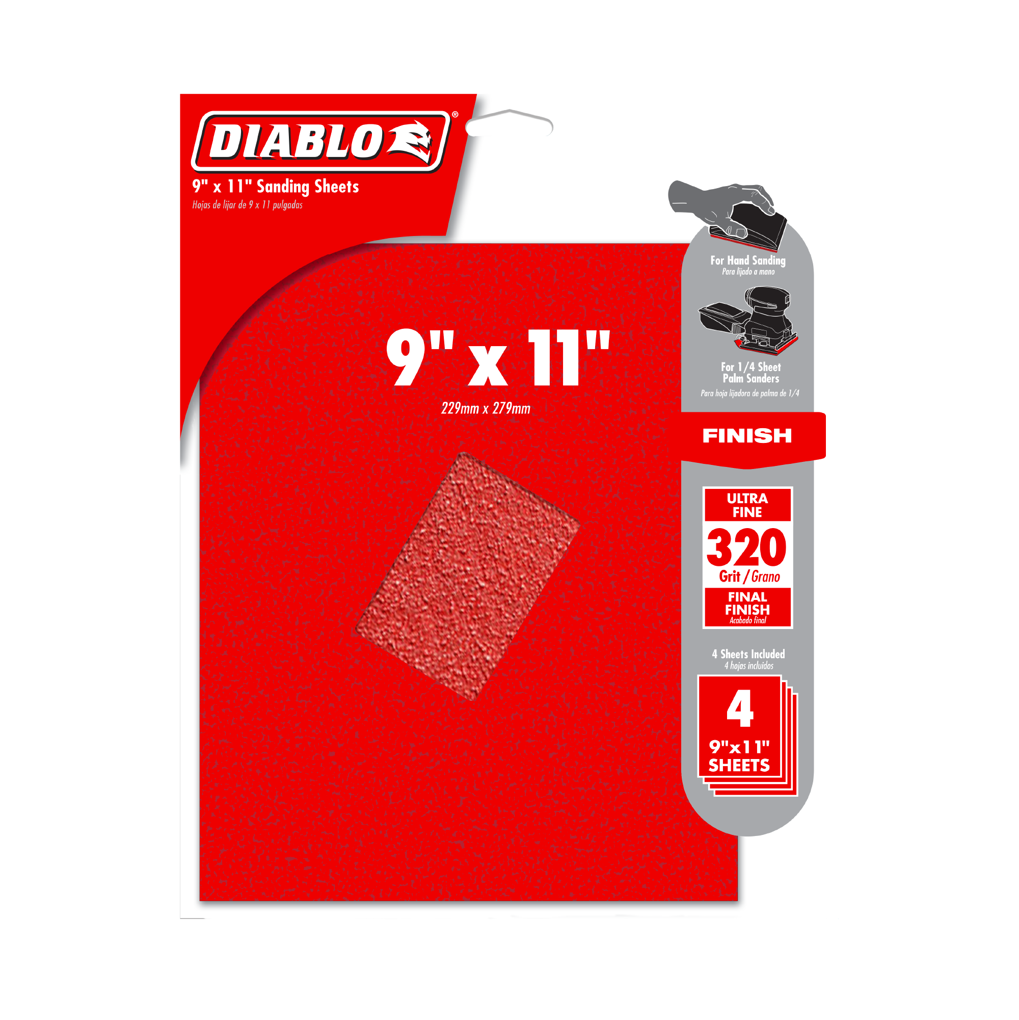 Diablo DCS911320S04G 9" x 11" 320-Grit Sanding Sheets (4-Pack)