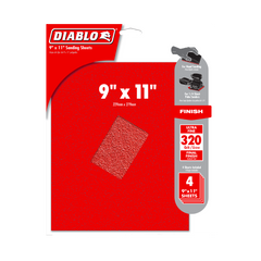 Diablo DCS911320S04G 9" x 11" 320-Grit Sanding Sheets (4-Pack)