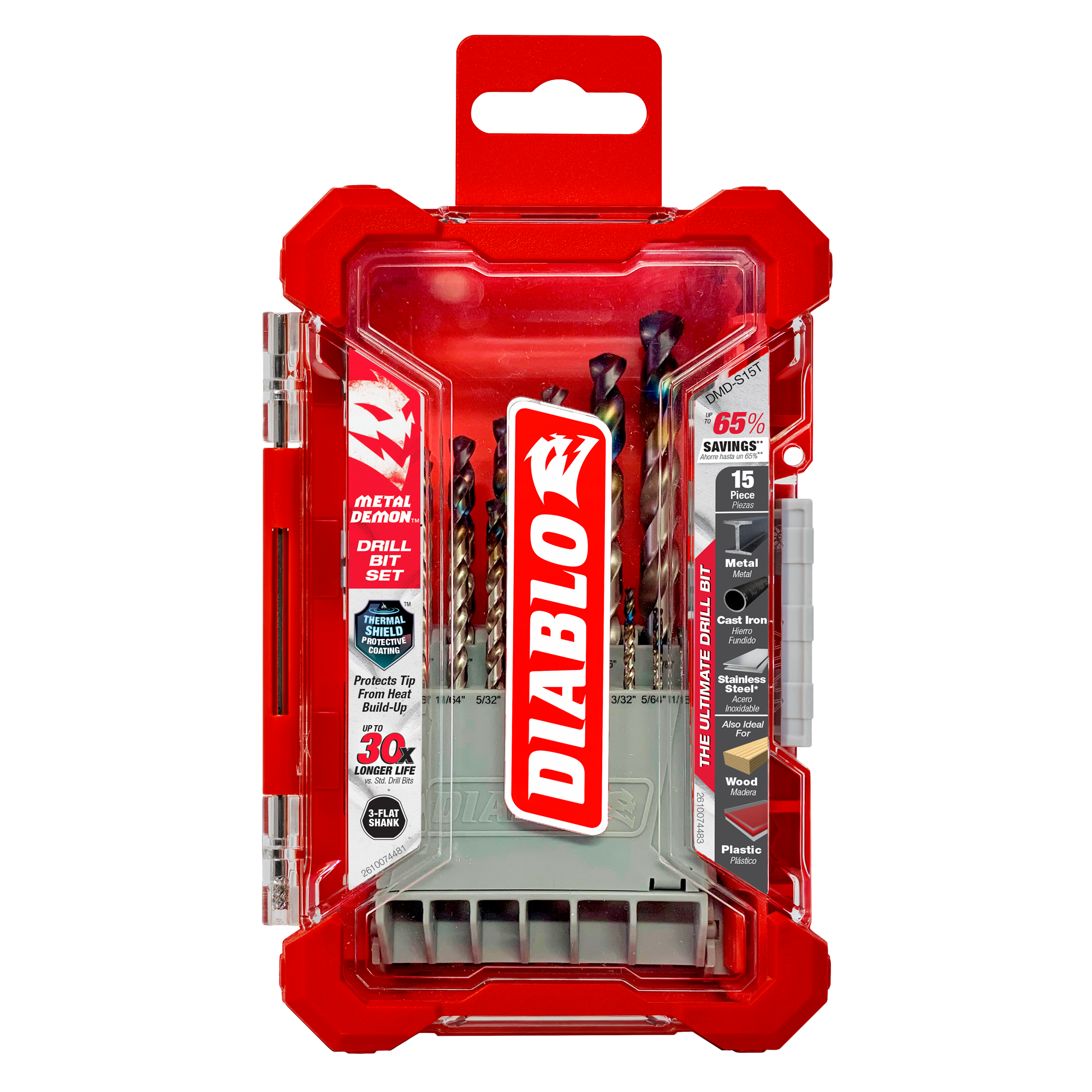 Diablo DMD-S15T 15 pc Metal Demon™ Drill Bits Set for Mild, Hardened and Stainless Steels