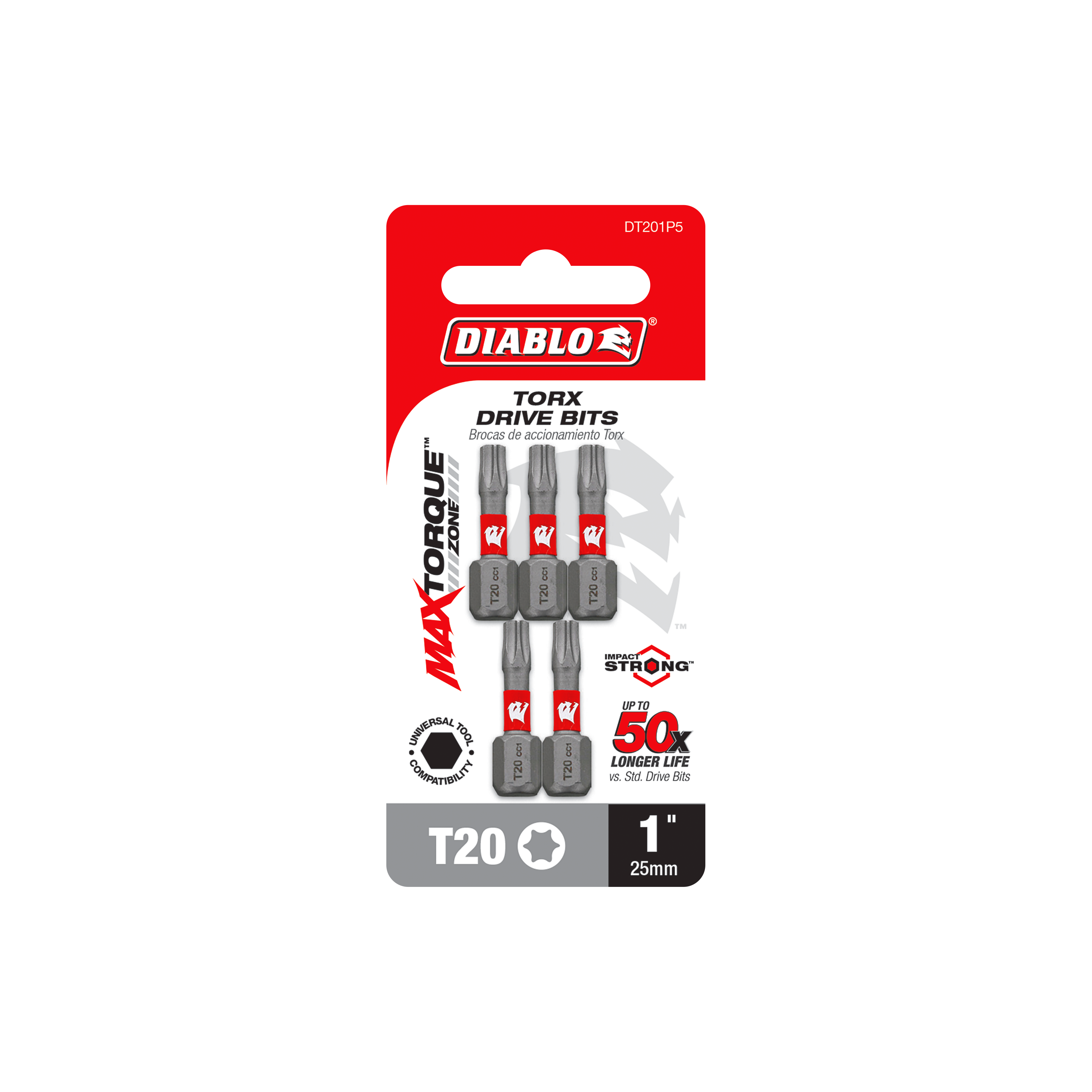 Diablo DT201P5 1" #20 Torx Drive Bits (5-Pack)