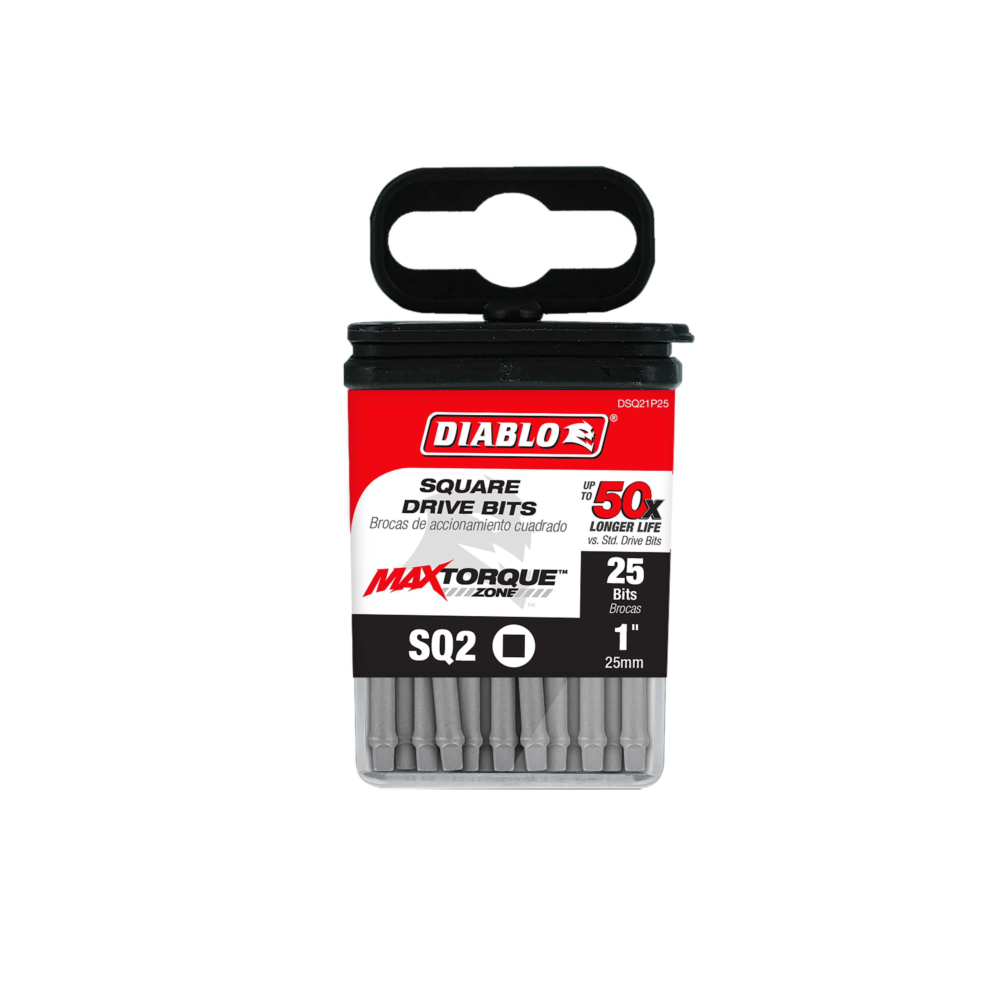 Diablo DSQ21P25 1" #2 Square Drive Bits (25-Pack)