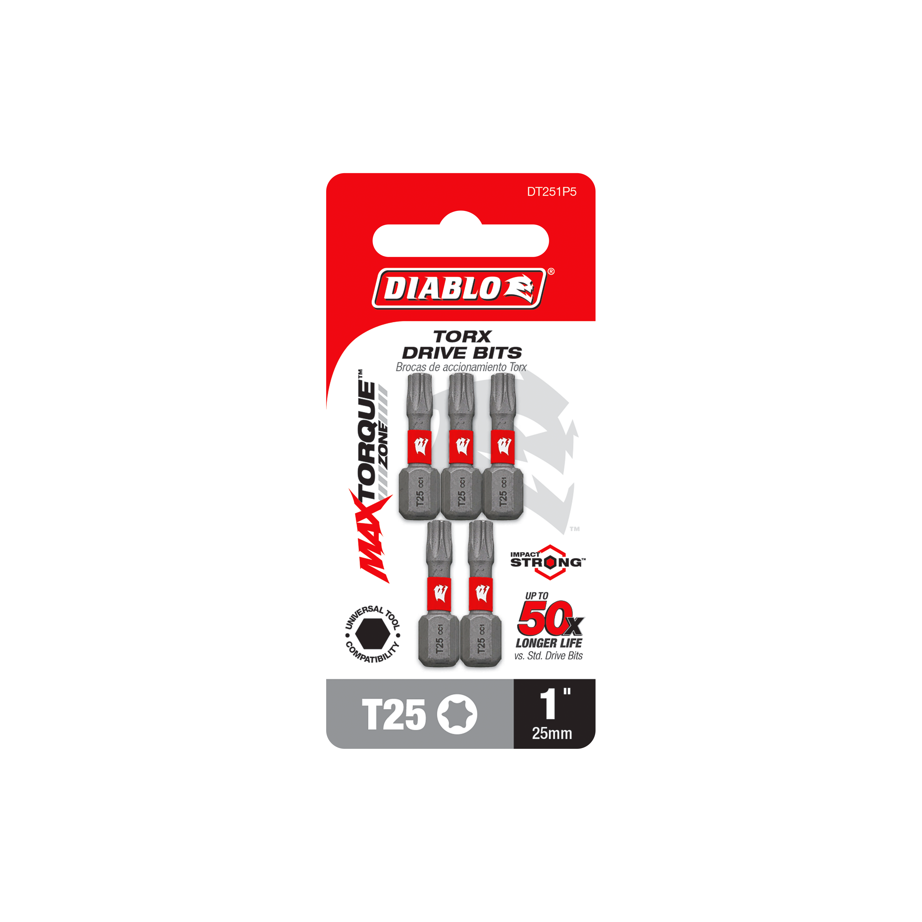 Diablo DT251P5 1" #25 Torx Drive Bits (5-Pack)