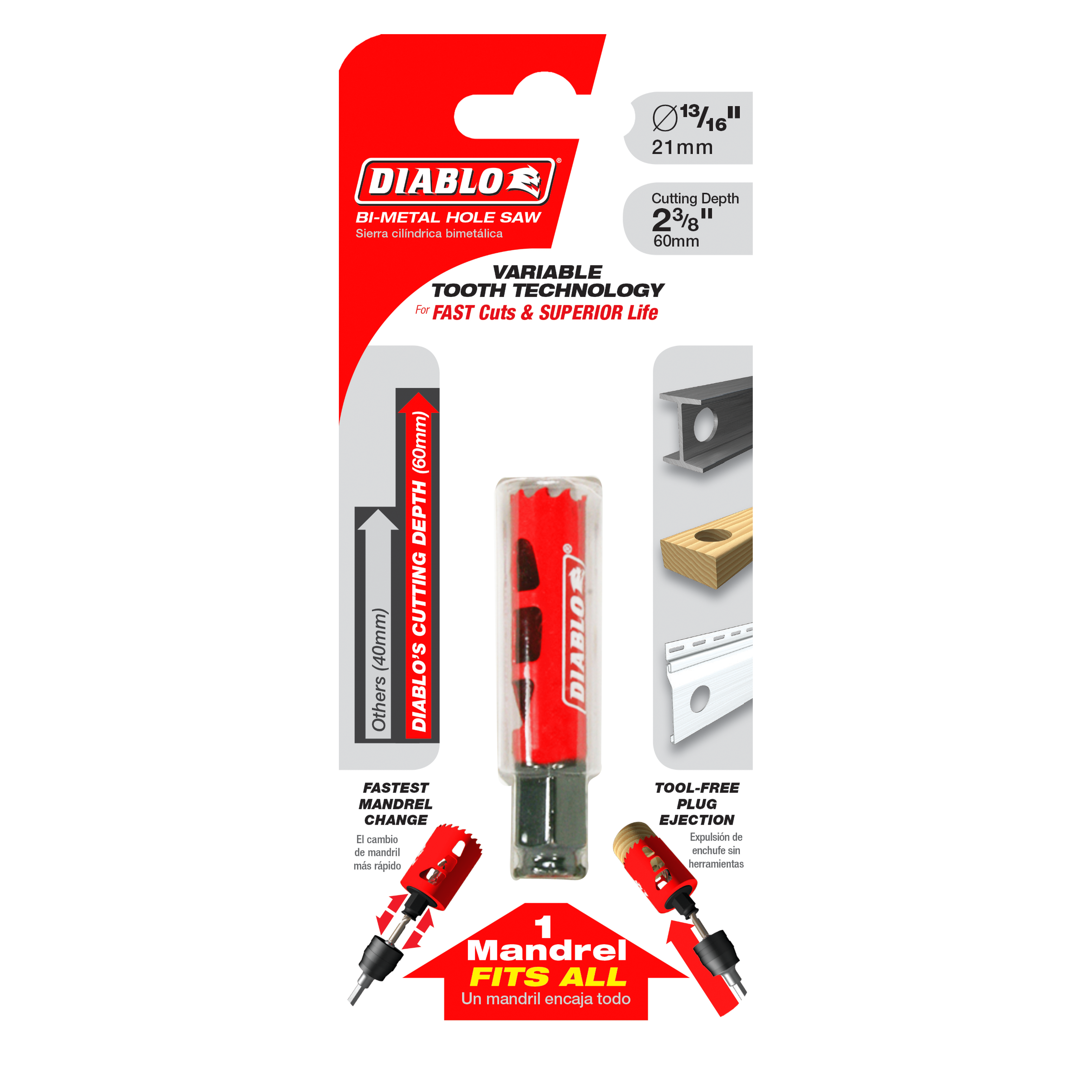 Diablo DHS0813 13/16" Bi-Metal Hole Saw
