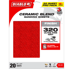 Diablo DCS911320S20G 9" x 11" 320-Grit Sanding Sheet (20-Pack)