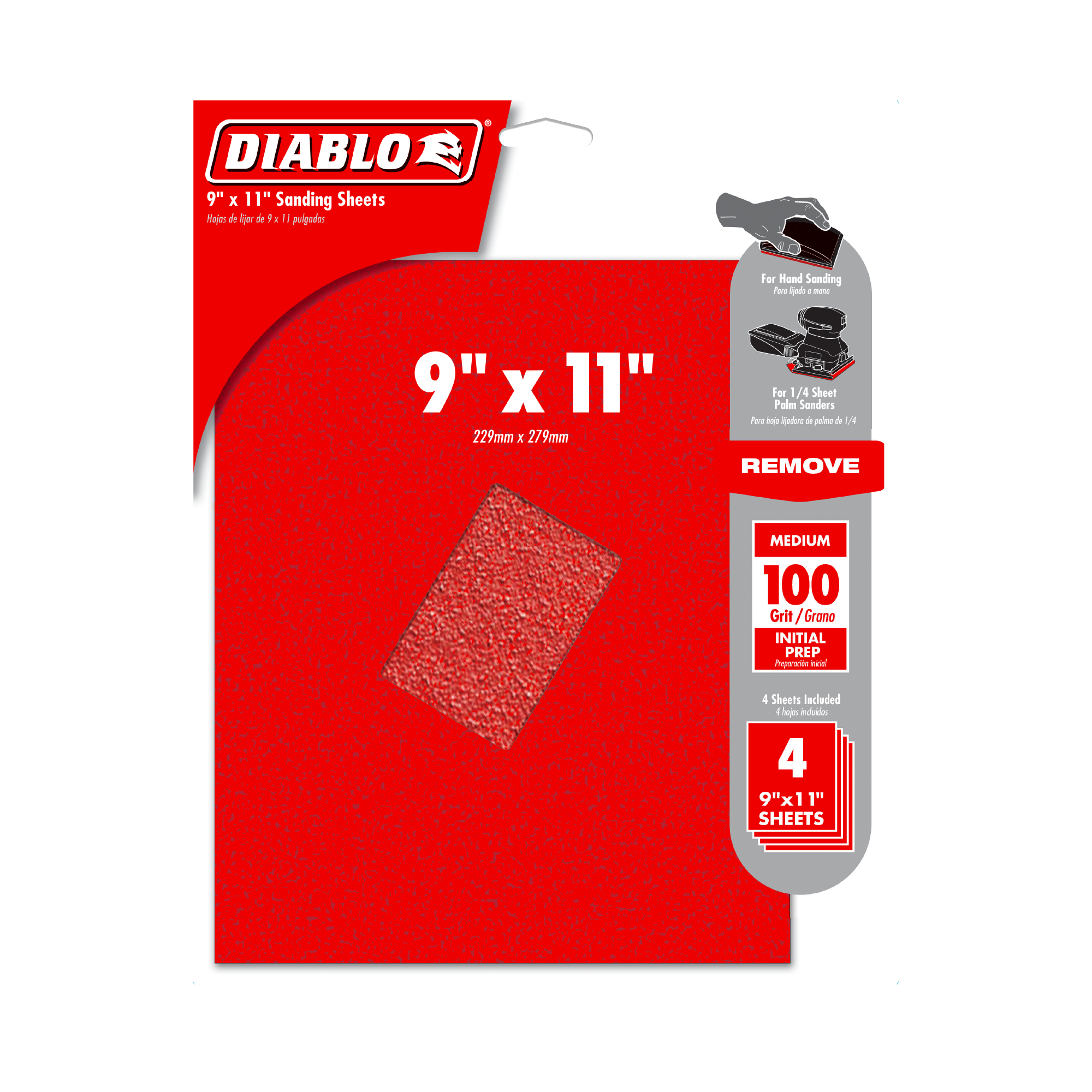 Diablo DCS911100S04G 9" x 11" 100-Grit Sanding Sheets (4-Pack)