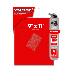 Diablo DCS911100S04G 9" x 11" 100-Grit Sanding Sheets (4-Pack)