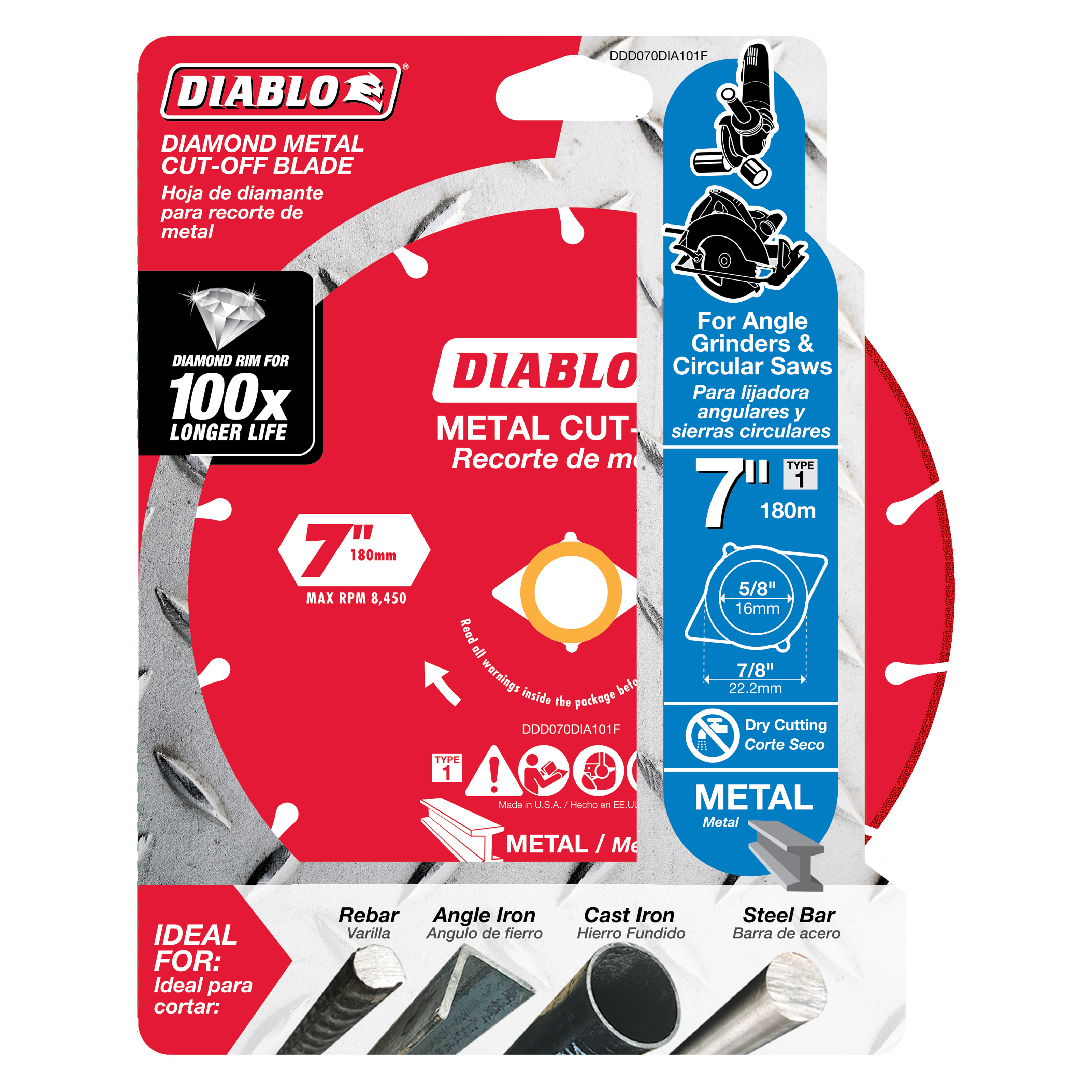 Diablo DDD070DIA101F 7" Diamond Metal Cut-Off Disc