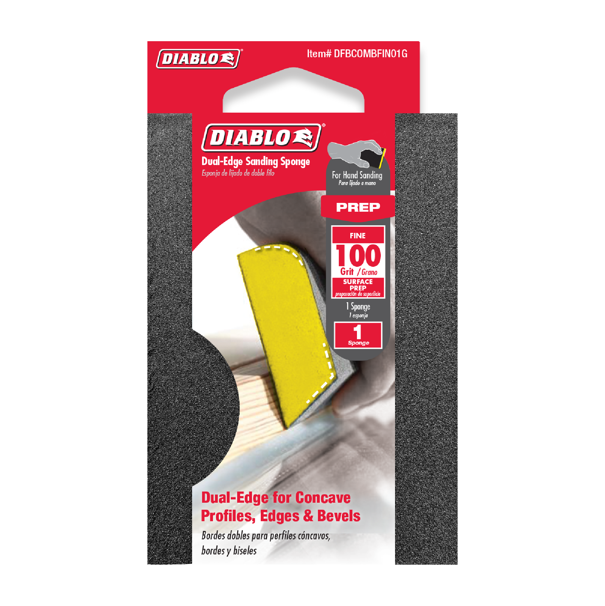 Diablo DFBCOMBFIN01G 100-Grit Dual-Edge Sanding Sponge