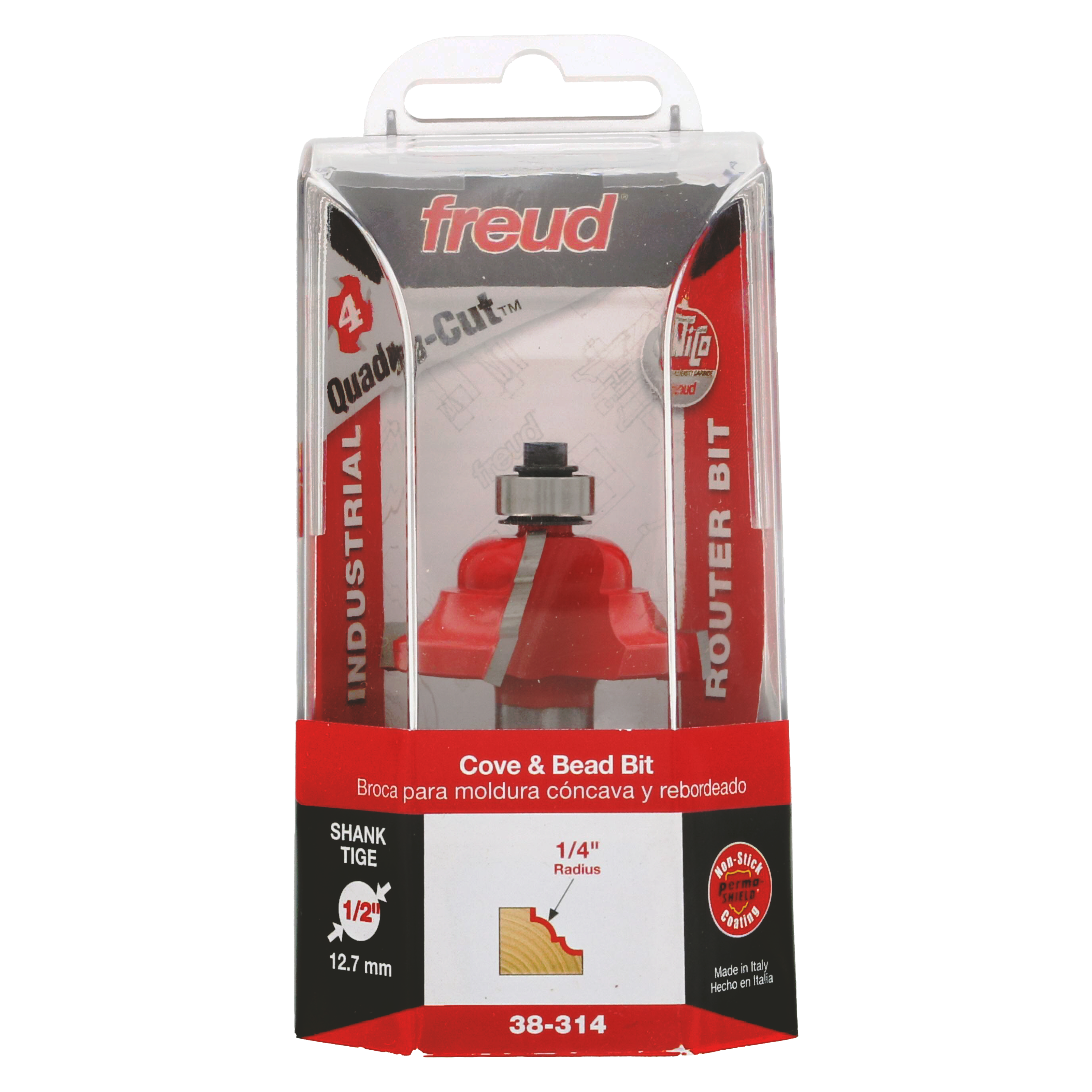 Freud 38-314 1-9/16" (Dia.) Cove & Bead Bit (Quadra-Cut)