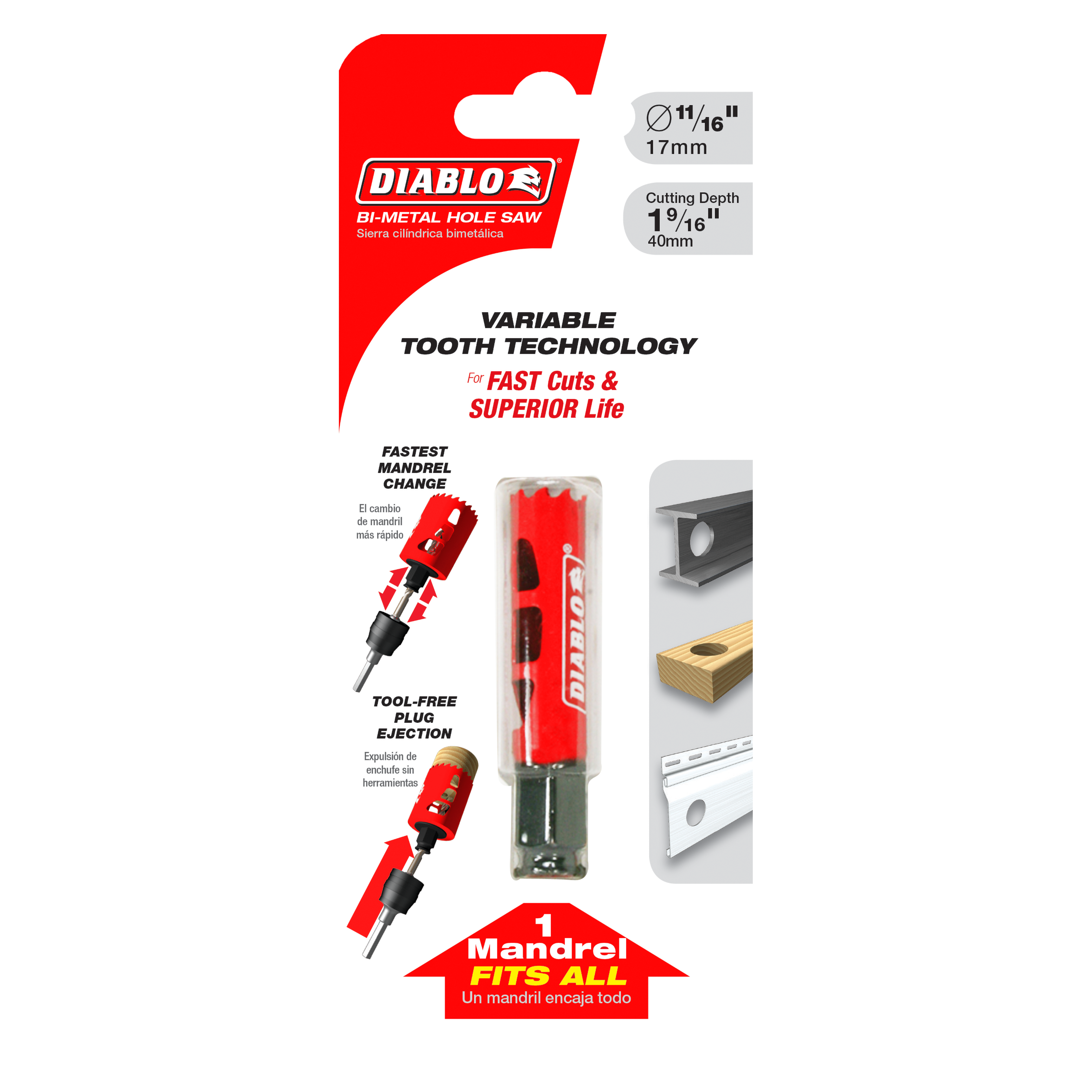 Diablo DHS0688 11/16" Bi-Metal Hole Saw