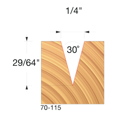 Freud 70-115 30° x 1/4" diameter Engraving V Groove Bit