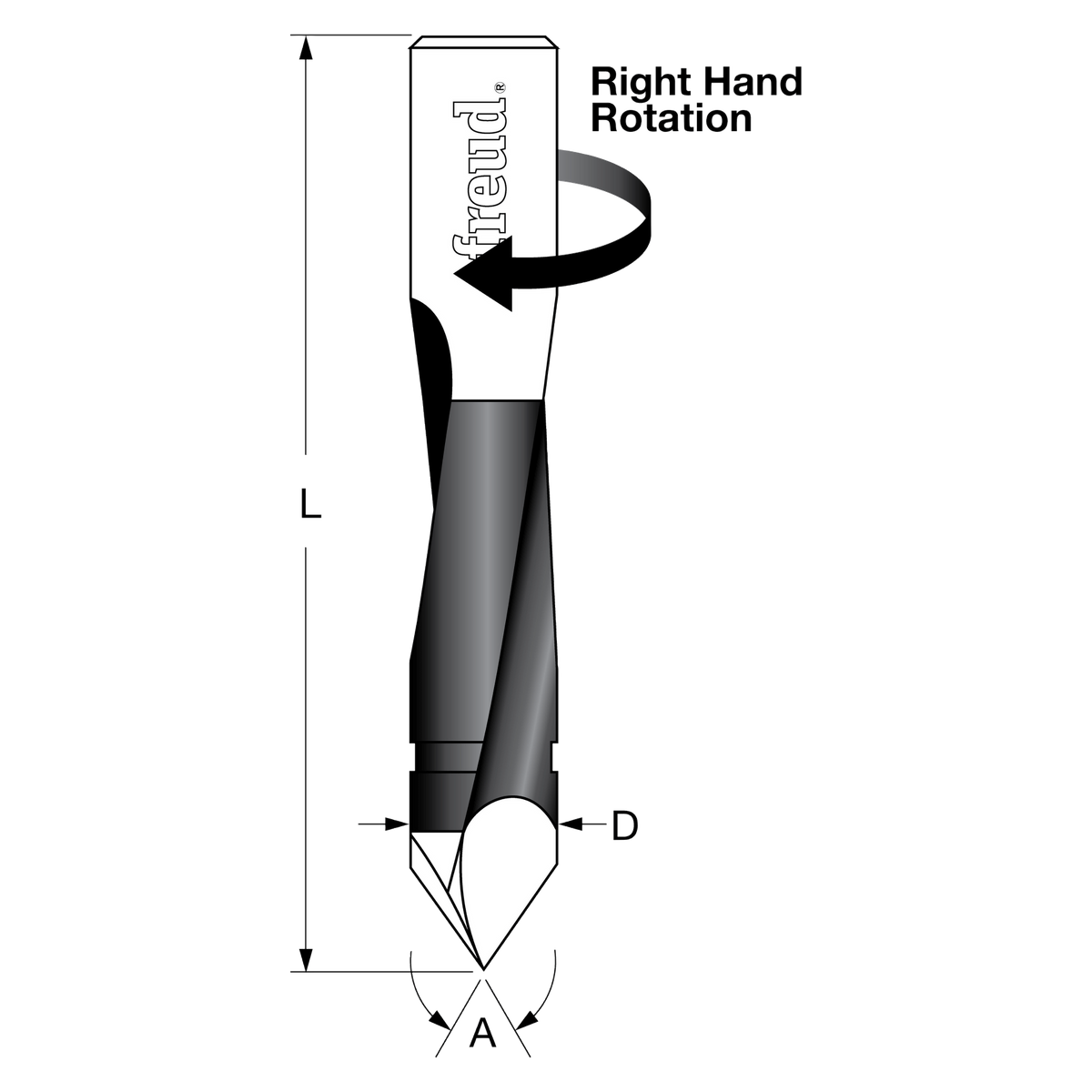 Freud TH50070R 5 mm (Dia.) Through Hole Bit