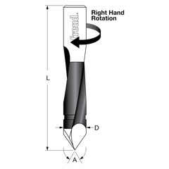 Freud TH50057R 5 mm (Dia.) Through Hole Bit
