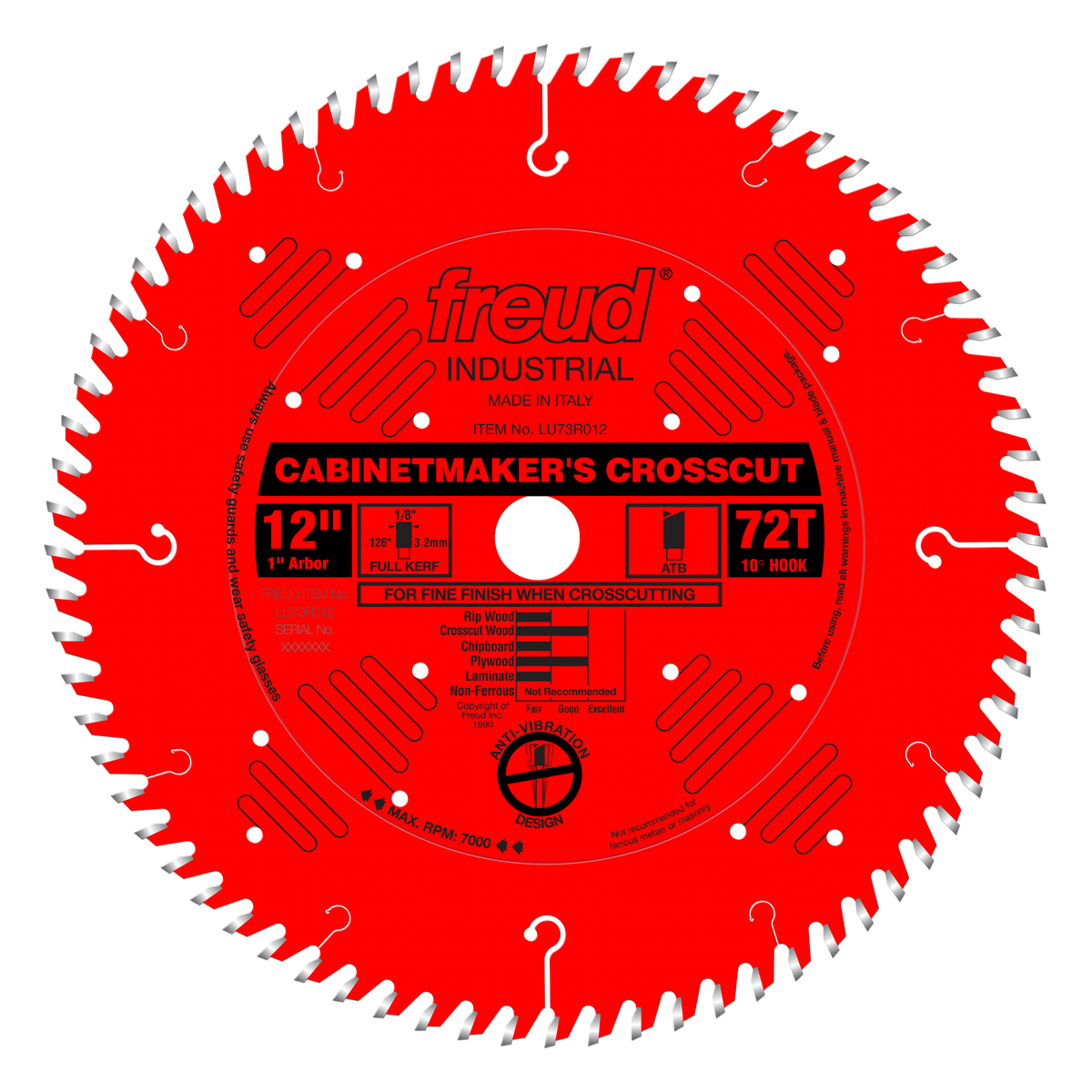 Freud LU73R012 12" Cabinetmaker’s Crosscut Blade