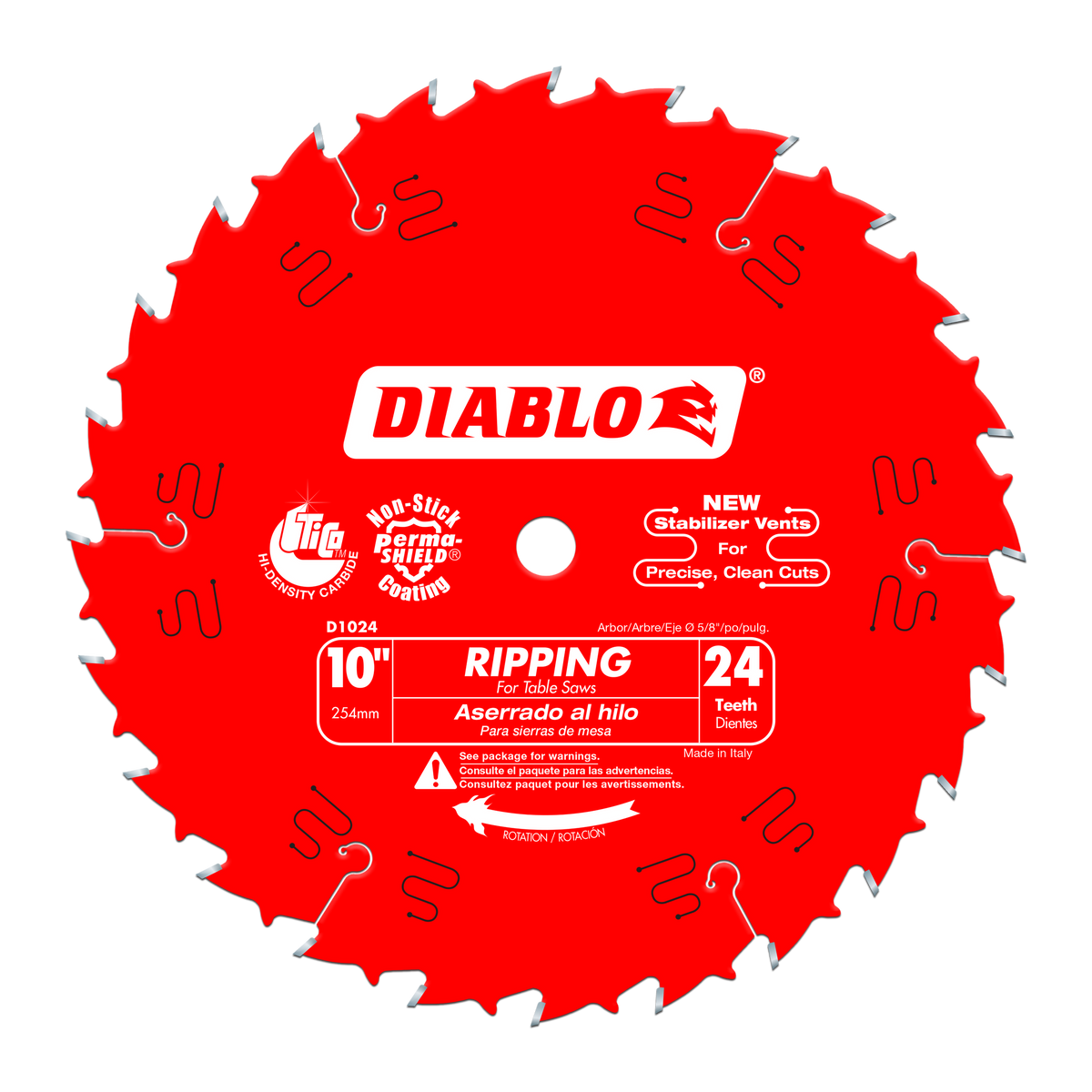 Diablo D1024X 10" x 24-Teeth Ripping Saw Blade for Wood