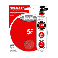 Diablo DCD050120P05G 5" 120-Grit ROS StickFast™ Sanding Discs(5-Pack)