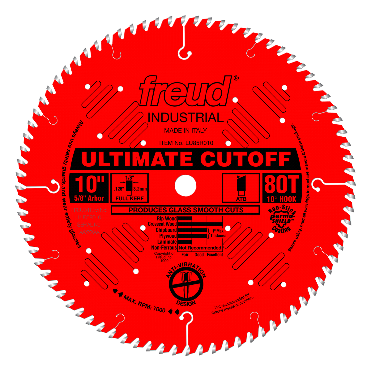 Freud LU85R010 10" Carbide Tipped Saw Blade for Crosscutting