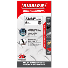 Diablo DMD2364JB 23/64" Metal Demon™ Drill Bits for Mild, Hardened and Stainless Steels