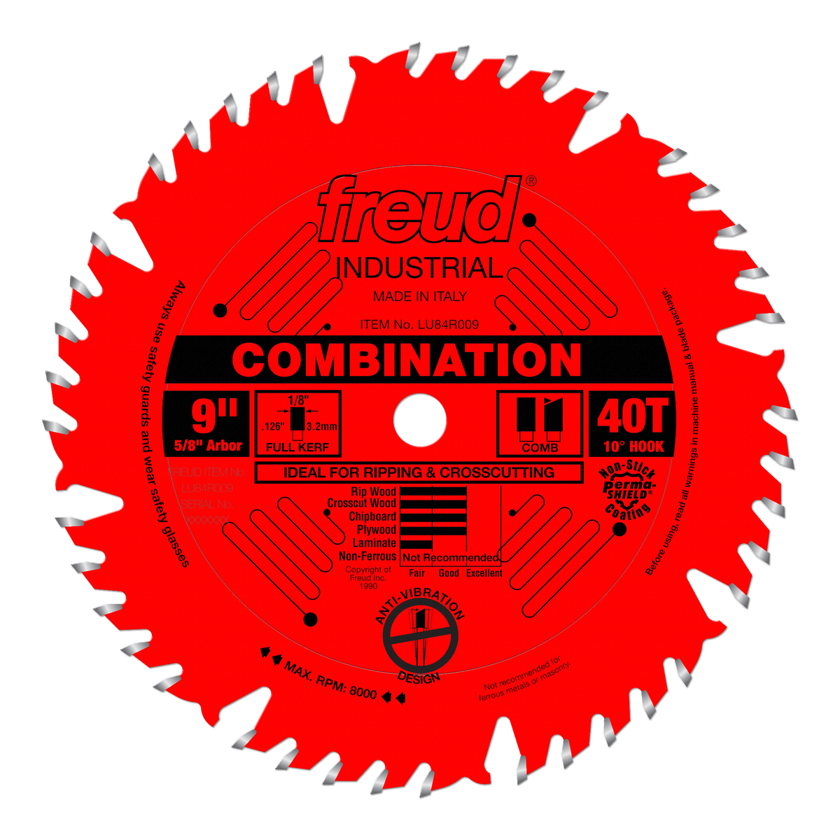 Freud LU84R009 9" Combination Blade