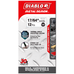 Diablo DMD1764JB 17/64" Metal Demon™ Drill Bits for Mild, Hardened and Stainless Steels (2-Pack)