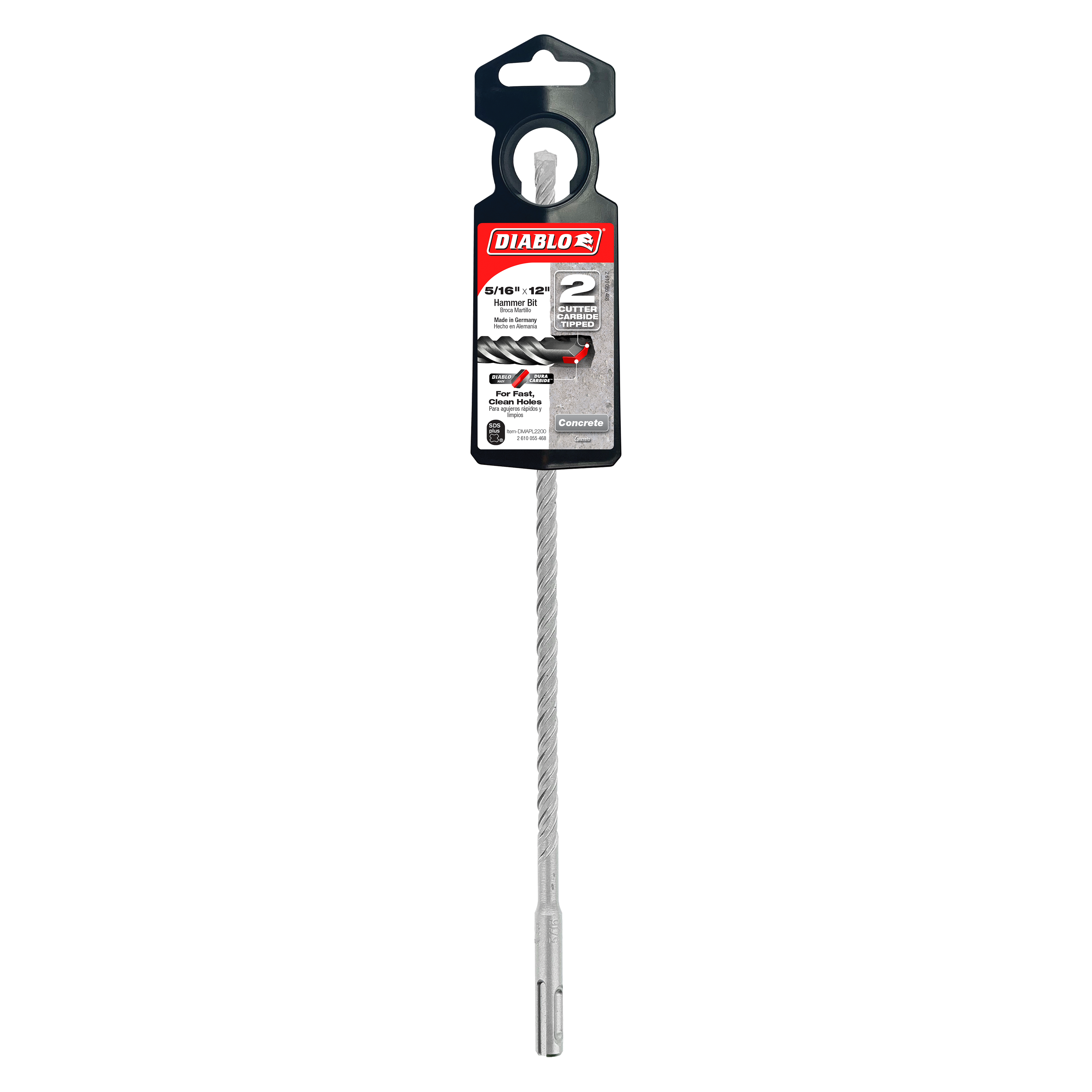 Diablo DMAPL2200 5/16" x 10" x 12" SDS-Plus 2-Cutter Carbide-Tipped Hammer Drill Bit