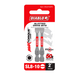 Diablo DSL8102P2 2" SL8-10 Slotted Drive Bits