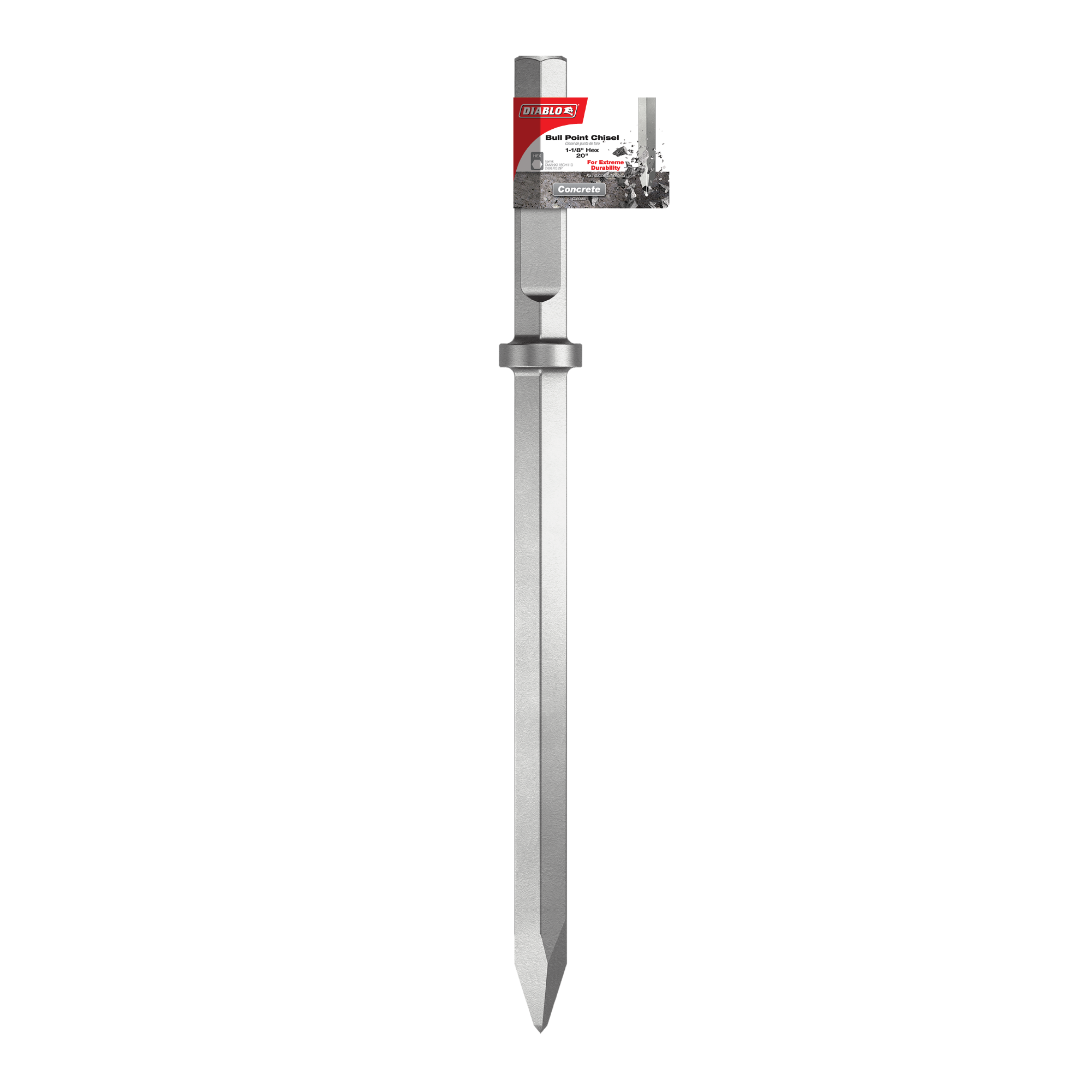 Diablo DMAHX118CH110 1-1/8" Hex Bull Point Chisel