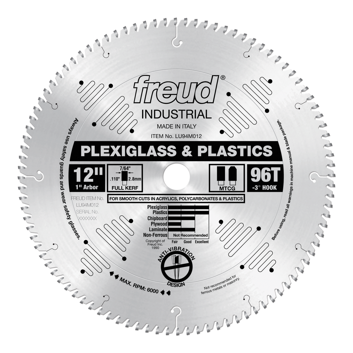 Freud LU94M012 12" Plastic Blade