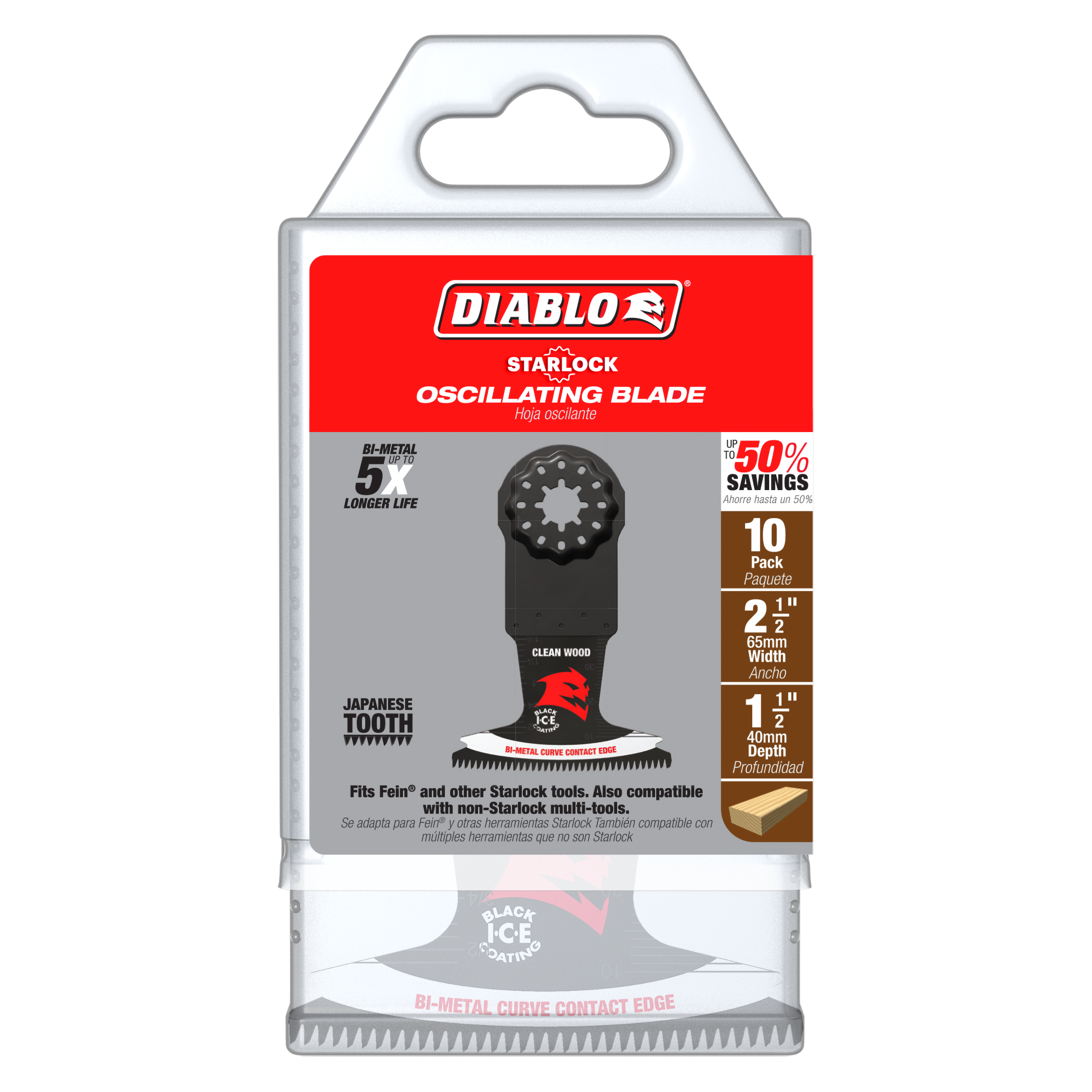 Diablo DOS250JBW10 2-1/2" Demo Demon™ Starlock Bi-Metal Oscillating Blades for Clean Wood (10-Pack)