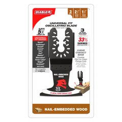 Diablo DOU250BW3 2-1/2" Demo Demon™ Universal Fit Bi-Metal Oscillating Blades for Nail-Embedded Wood (3-Pack)