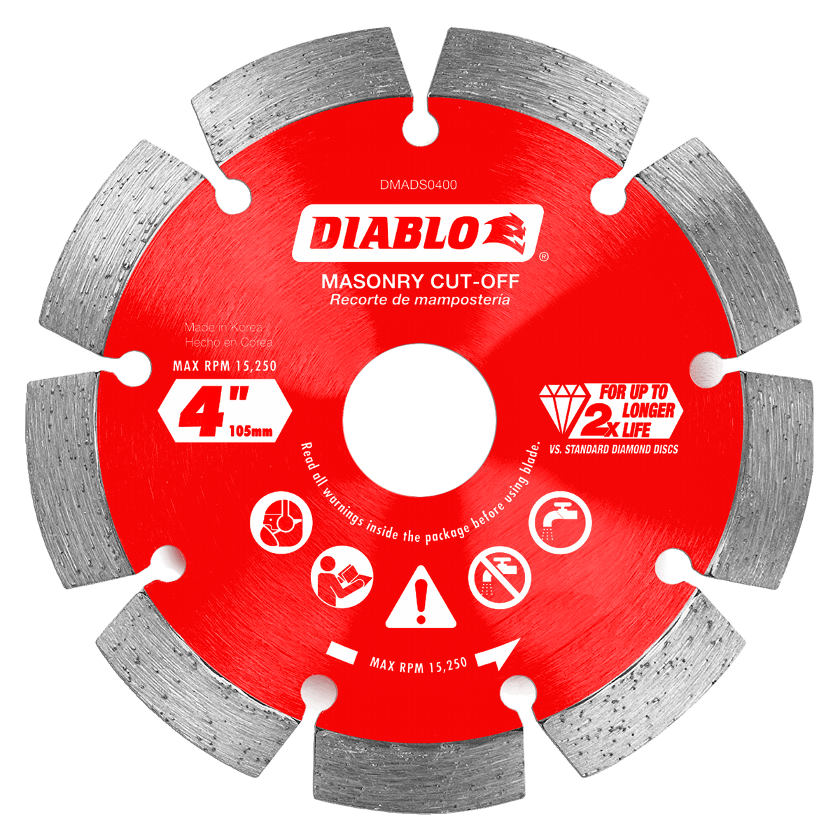 Diablo DMADS0400 4" Diamond Segmented Masonry Cut-Off Blade