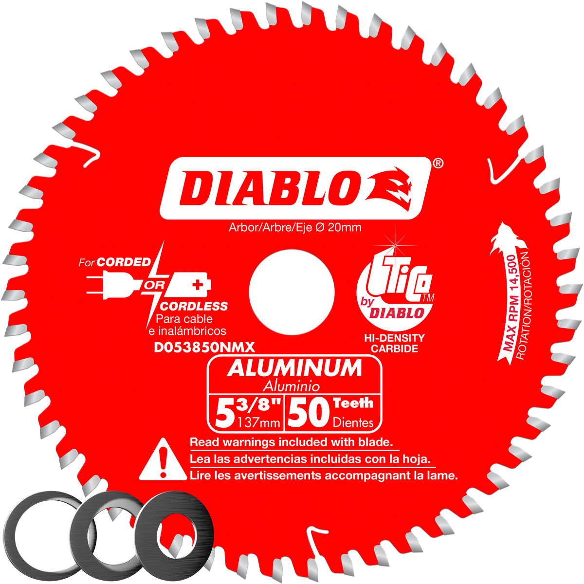 Diablo D053850NMX 5-3/8" x 50-Teeth Saw Blade for Medium Aluminum