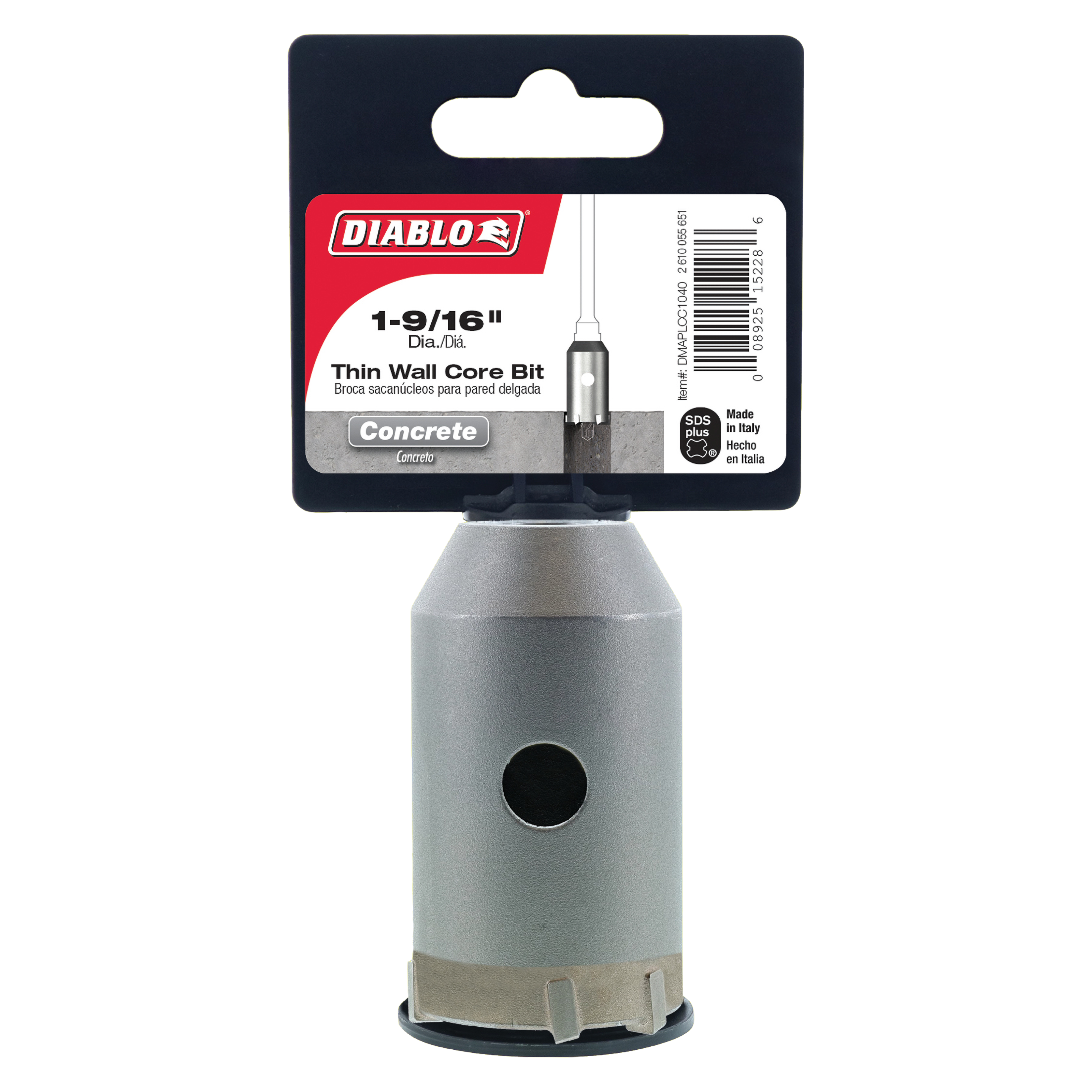 Diablo DMAPLCC1040 1-9/16" SDS-Plus Carbide Tipped Thin Wall Core Bit