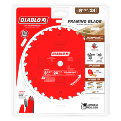 Diablo D0824X 8-1/4" x 24-Teeth Framing Saw Blade for Wood