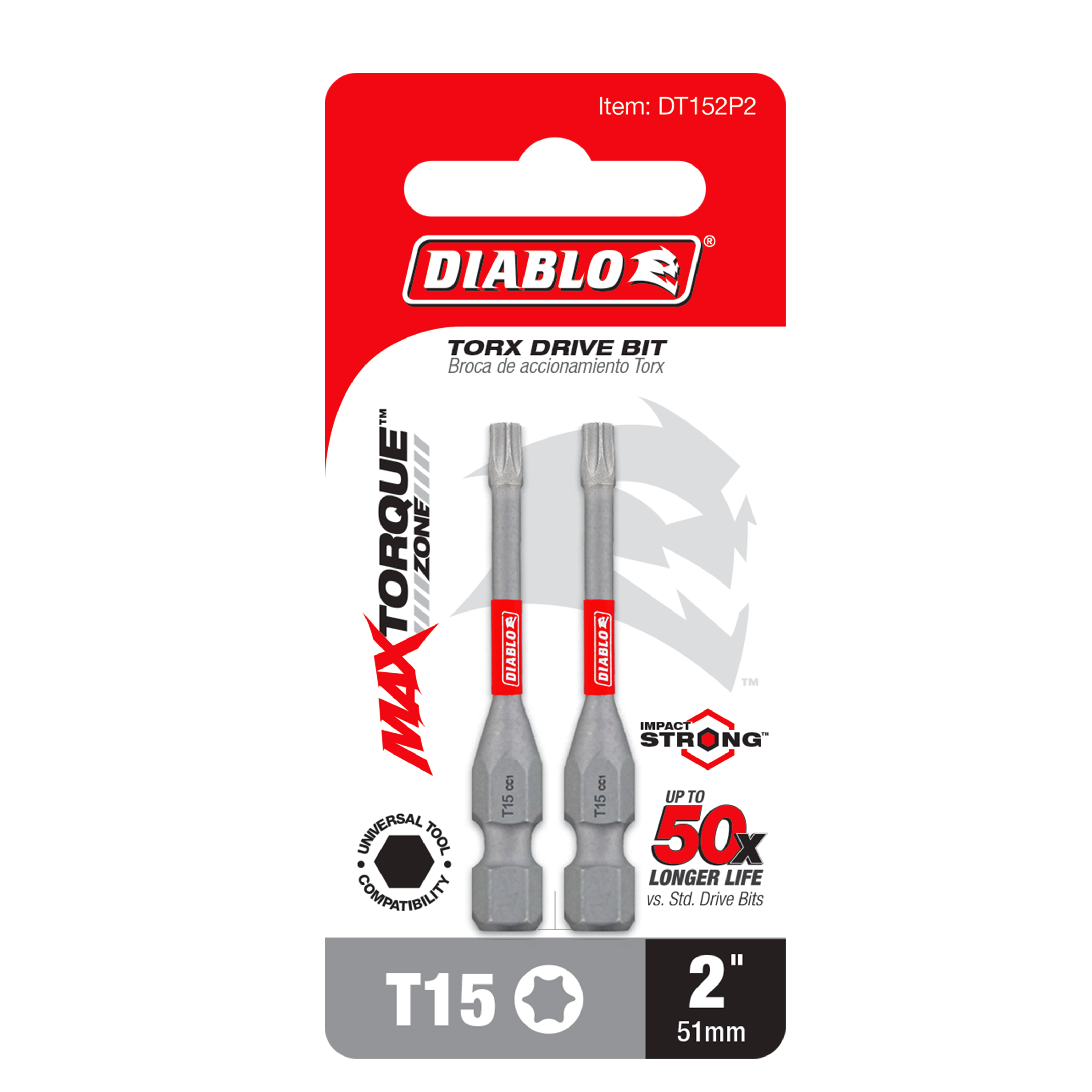 Diablo DT152P2 2" #15 Torx Drive Bit