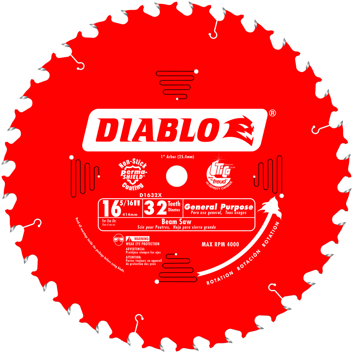 Diablo D1632X 16-5/16" x 32-Teeth General Purpose Saw Blade for Wood