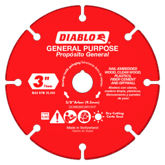 Diablo DCW030CAR101F 3" Carbide Grit Multi-Material Cut-Off Disc