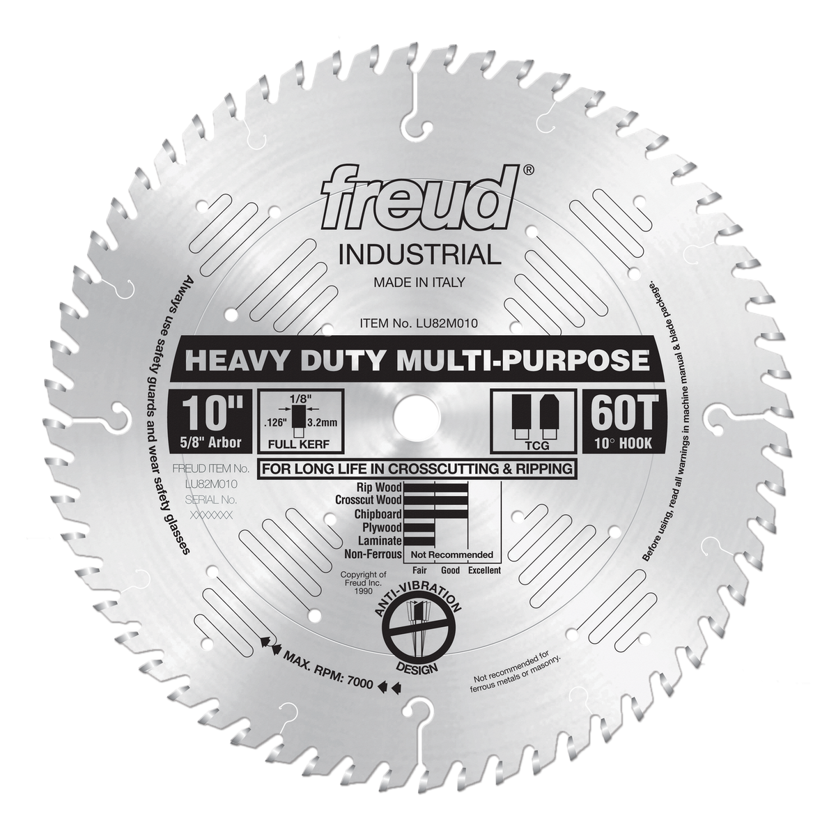 Freud LU82M010 10" Heavy Duty Multi-Purpose Blade