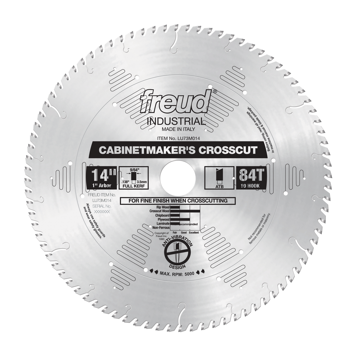 Freud LU73M014 14" Cabinetmaker’s Crosscut Blade