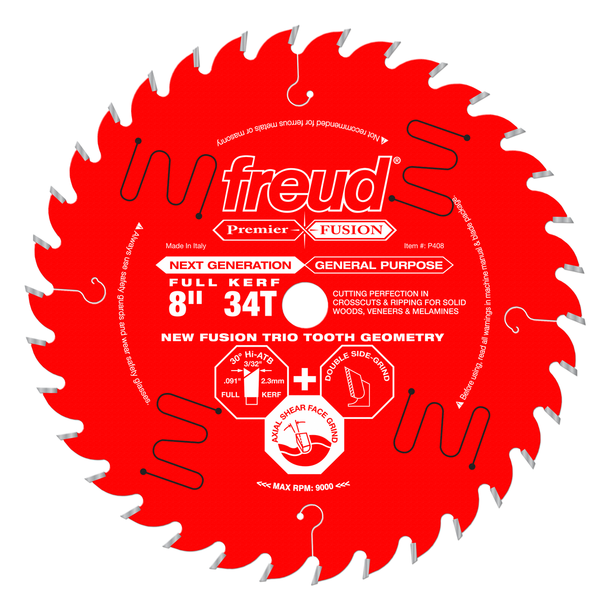 Freud P408 8" 34T Premier Fusion General Purpose Blade