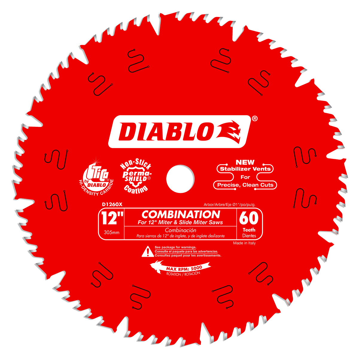 Diablo D1260X 12" x 60-Teeth Combination Saw Blade for Wood